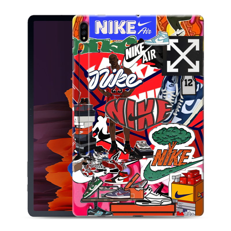 Силиконовый чехол на Samsung Galaxy Tab S7 Plus с принтом Найк Nike яркий Силиконовый чехол на Samsung Galaxy Tab S7 Plus с принтом Найк Nike яркий