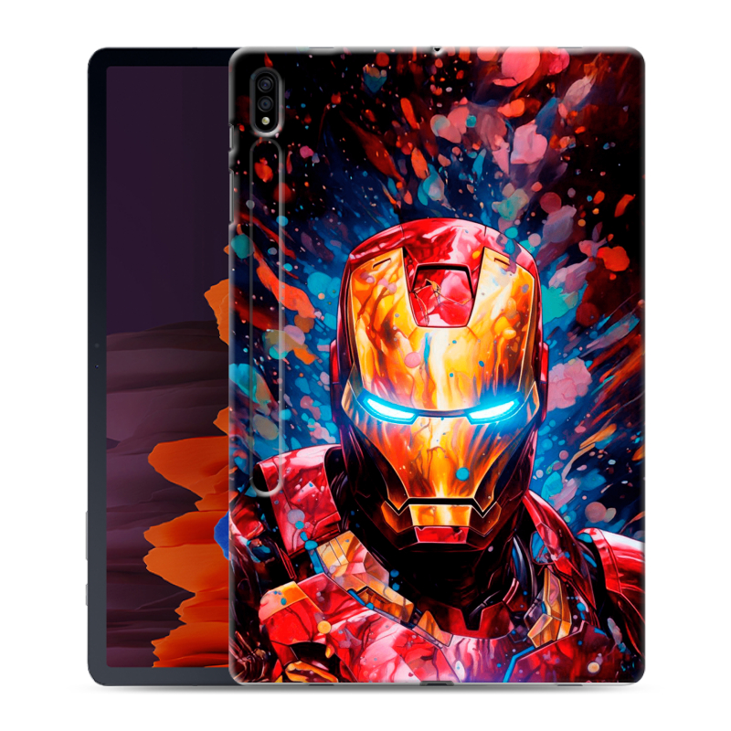 Силиконовый чехол на Samsung Galaxy Tab S7 Plus с принтом Железный человек Ironman Силиконовый чехол на Samsung Galaxy Tab S7 Plus с принтом Железный человек Ironman