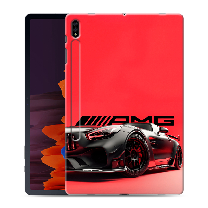 Силиконовый чехол на Samsung Galaxy Tab S7 Plus с принтом Мерседес Mercedes AMG Силиконовый чехол на Samsung Galaxy Tab S7 Plus с принтом Мерседес Mercedes AMG
