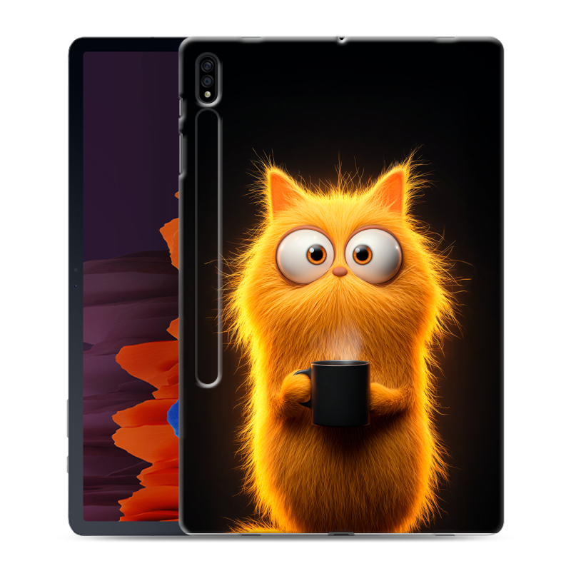 Силиконовый чехол на Samsung Galaxy Tab S7 Plus с принтом Смешной кот Силиконовый чехол на Samsung Galaxy Tab S7 Plus с принтом Смешной кот