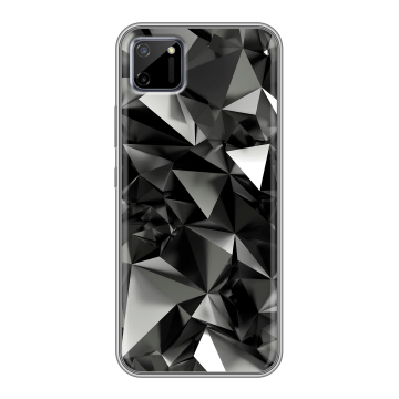 Силиконовый чехол на Realme C11 с принтом Черные кристаллы
