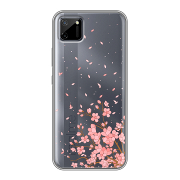 Силиконовый чехол на Realme C11 с принтом Ветка сакуры