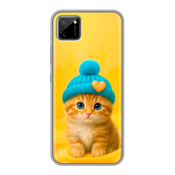 Силиконовый чехол на Realme C11 с принтом Котенок в шапке Силиконовый чехол на Realme C11 с принтом Котенок в шапке
