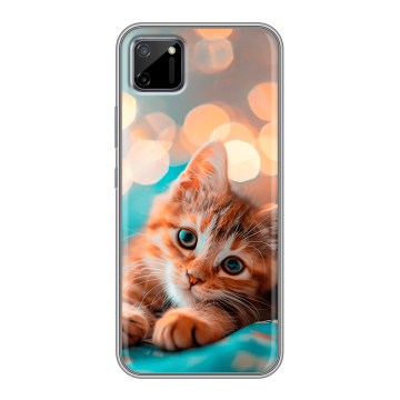 Силиконовый чехол на Realme C11 с принтом котик
