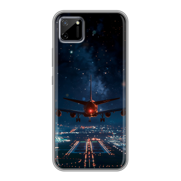 Силиконовый чехол на Realme C11 с принтом самолет