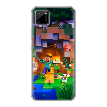 Силиконовый чехол на Realme C11 с принтом Майнкрафт Minecraft Силиконовый чехол на Realme C11 с принтом Майнкрафт Minecraft