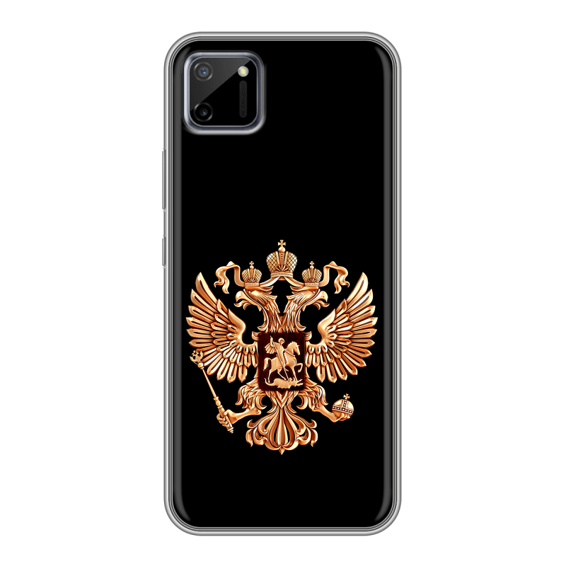 Силиконовый чехол на Realme C11 с принтом Герб России золотой Силиконовый чехол на Realme C11 с принтом Герб России золотой