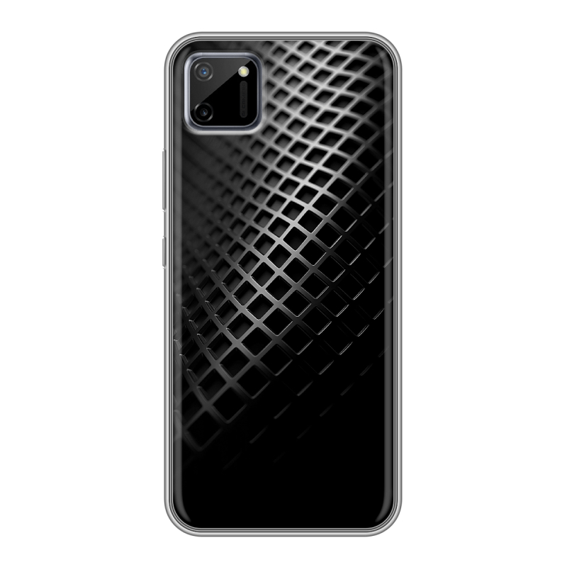 Силиконовый противоударный чехол на Realme C11 с принтом Текстура металла Силиконовый противоударный чехол на Realme C11 с принтом Текстура металла