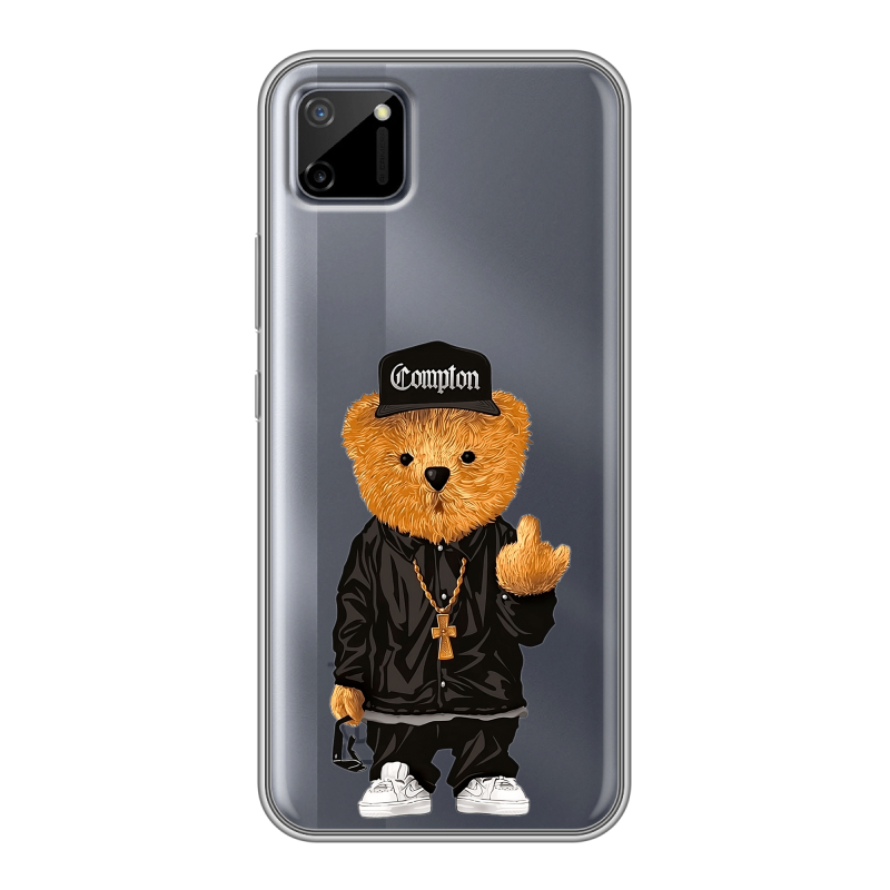 Силиконовый противоударный чехол на Realme C11 с принтом Плюшевый медведь Силиконовый противоударный чехол на Realme C11 с принтом Плюшевый медведь