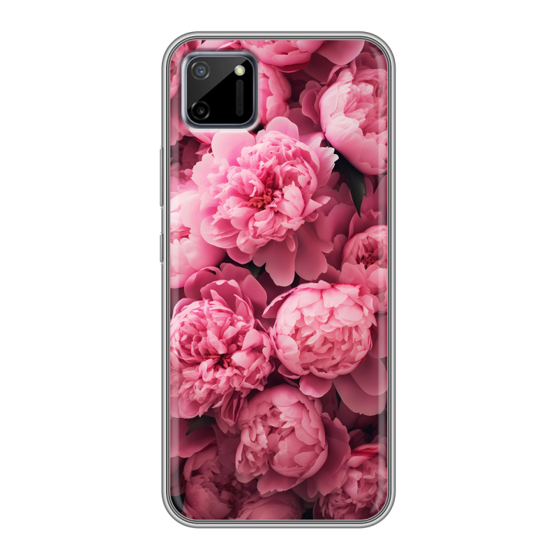 Силиконовый чехол на Realme C11 с принтом цветы пионы Силиконовый чехол на Realme C11 с принтом цветы пионы