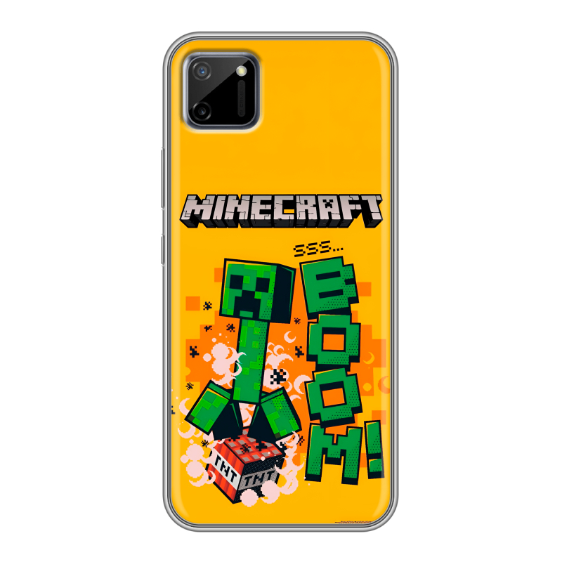 Силиконовый противоударный чехол на Realme C11 с принтом Майнкрафт Minecraft Силиконовый противоударный чехол на Realme C11 с принтом Майнкрафт Minecraft