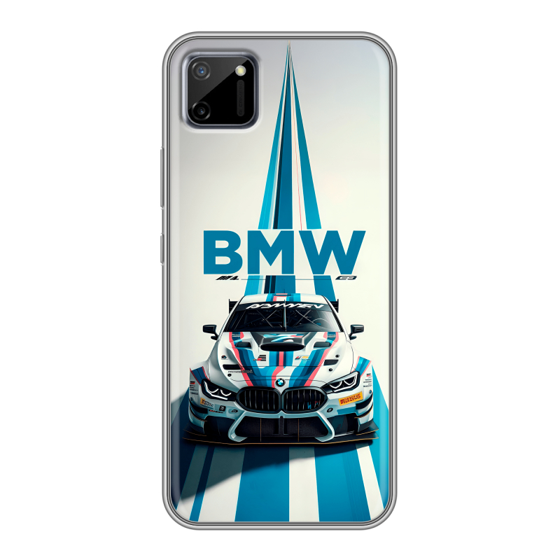 Силиконовый противоударный чехол на Realme C11 с принтом БМВ BMW Силиконовый противоударный чехол на Realme C11 с принтом БМВ BMW