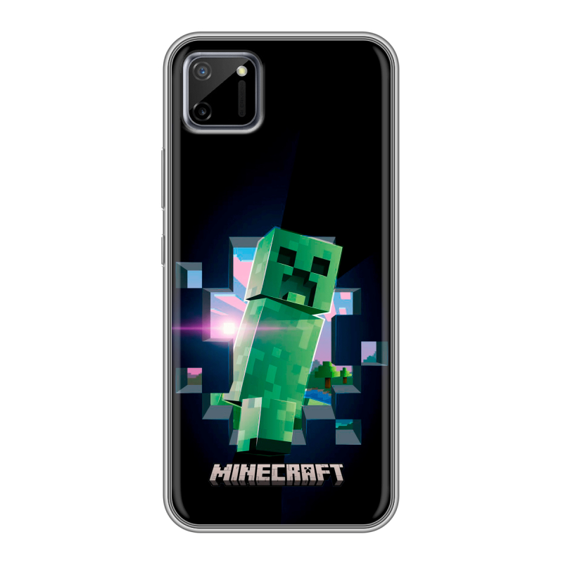 Силиконовый противоударный чехол на Realme C11 с принтом Майнкрафт Minecraft Силиконовый противоударный чехол на Realme C11 с принтом Майнкрафт Minecraft
