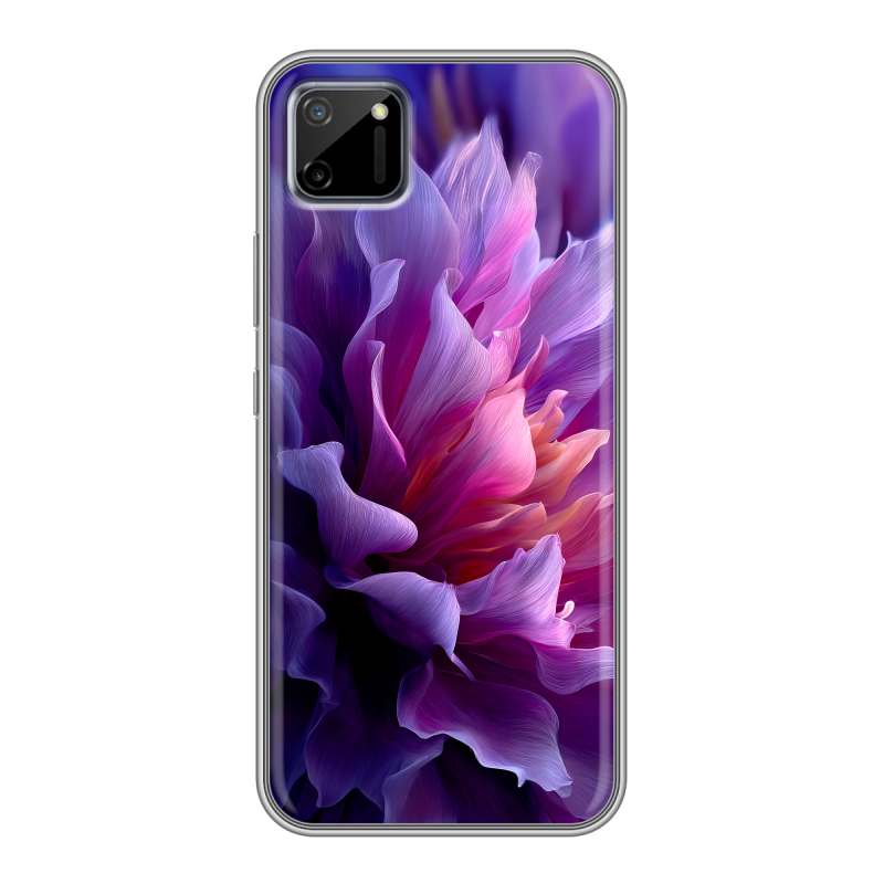 Силиконовый противоударный чехол на Realme C11 с принтом женский цветы Силиконовый противоударный чехол на Realme C11 с принтом женский цветы