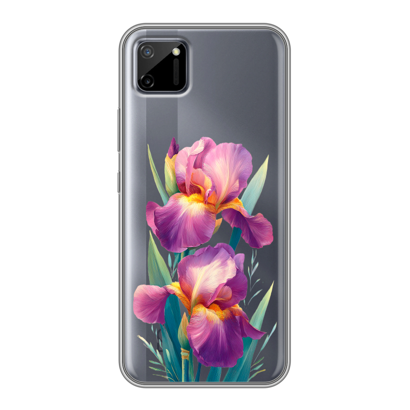 Силиконовый противоударный чехол на Realme C11 с принтом Цветы орхидеи Силиконовый противоударный чехол на Realme C11 с принтом Цветы орхидеи