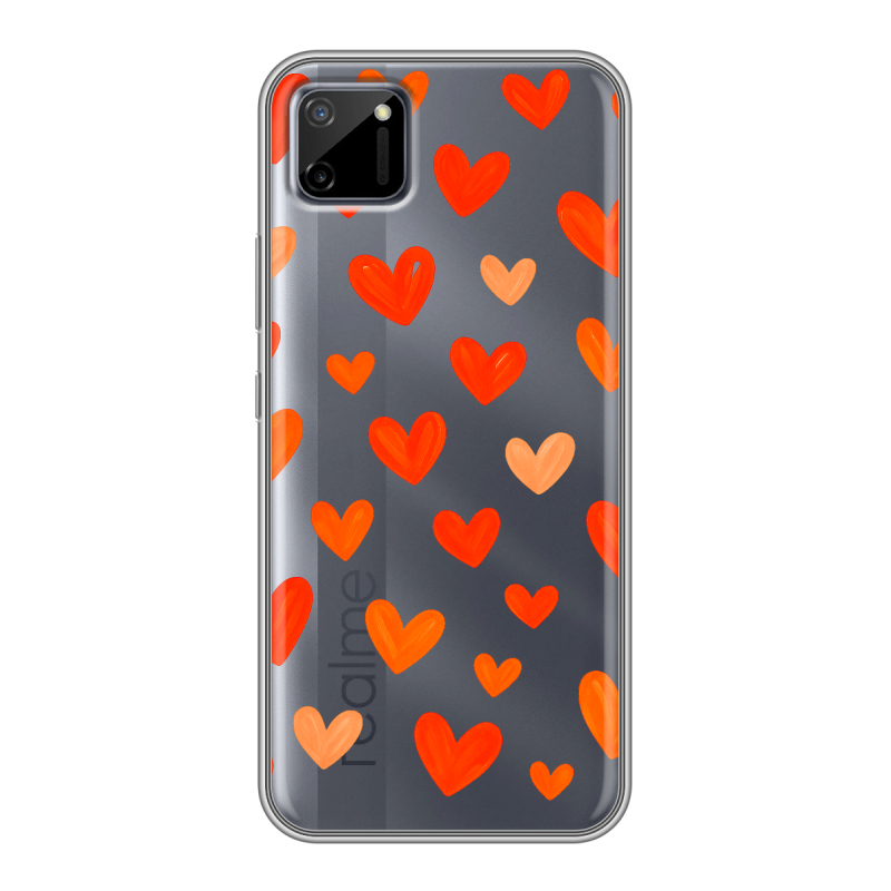 Силиконовый чехол на Realme C11 с принтом Сердечки Силиконовый чехол на Realme C11 с принтом Сердечки