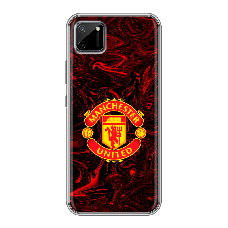 Силиконовый противоударный чехол на Realme C11 с принтом Manchester United Силиконовый противоударный чехол на Realme C11 с принтом Manchester United