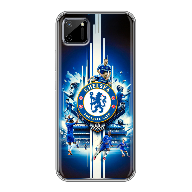 Силиконовый противоударный чехол на Realme C11 с принтом Chelsea Челси Силиконовый противоударный чехол на Realme C11 с принтом Chelsea Челси