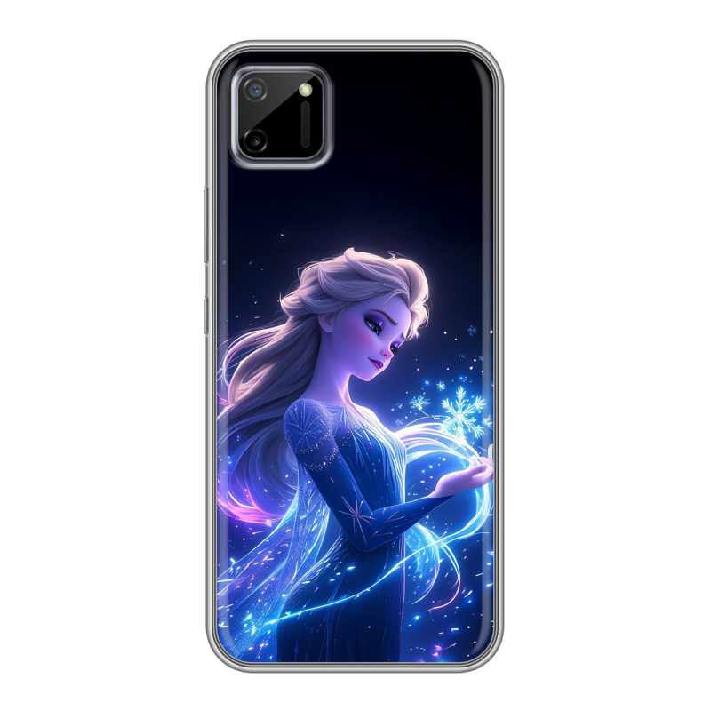 Силиконовый противоударный чехол на Realme C11 с принтом Холодное сердце Frozen Силиконовый противоударный чехол на Realme C11 с принтом Холодное сердце Frozen