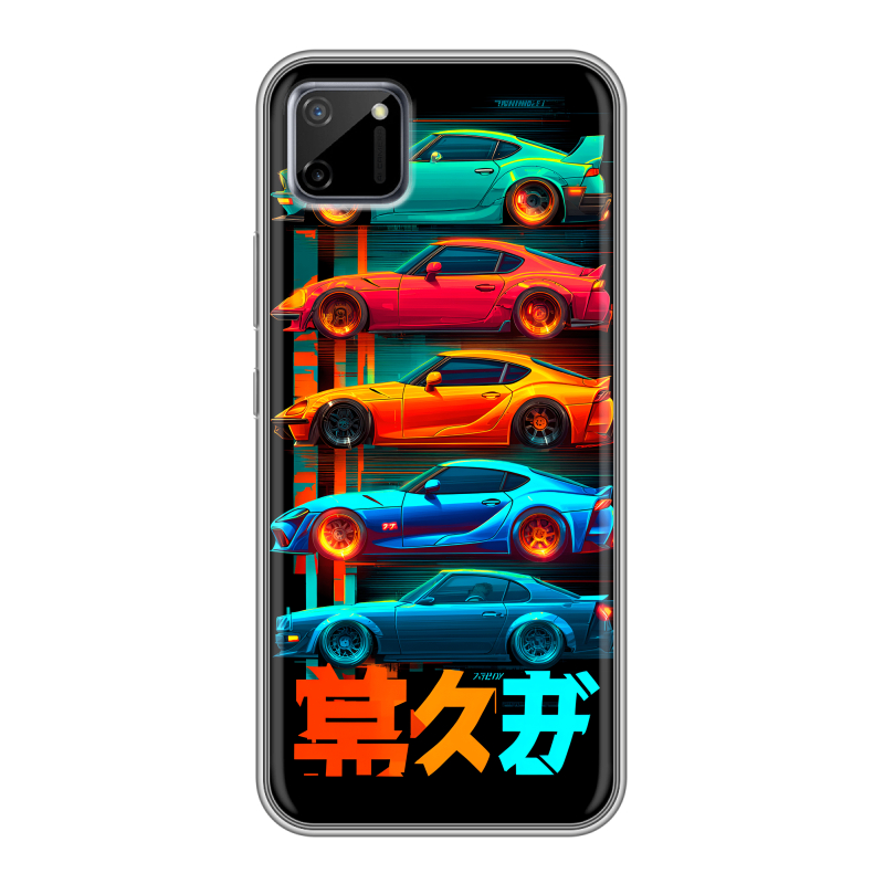 Силиконовый противоударный чехол на Realme C11 с принтом машины тачки Силиконовый противоударный чехол на Realme C11 с принтом машины тачки