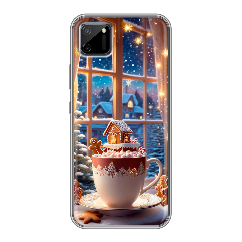Силиконовый чехол на Realme C11 с принтом Новый год Силиконовый чехол на Realme C11 с принтом Новый год