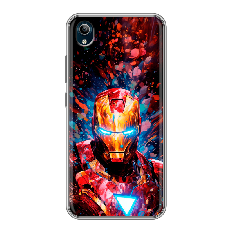 Силиконовый противоударный чехол на Vivo Y91C с принтом Железный человек Ironman Силиконовый противоударный чехол на Vivo Y91C с принтом Железный человек Ironman