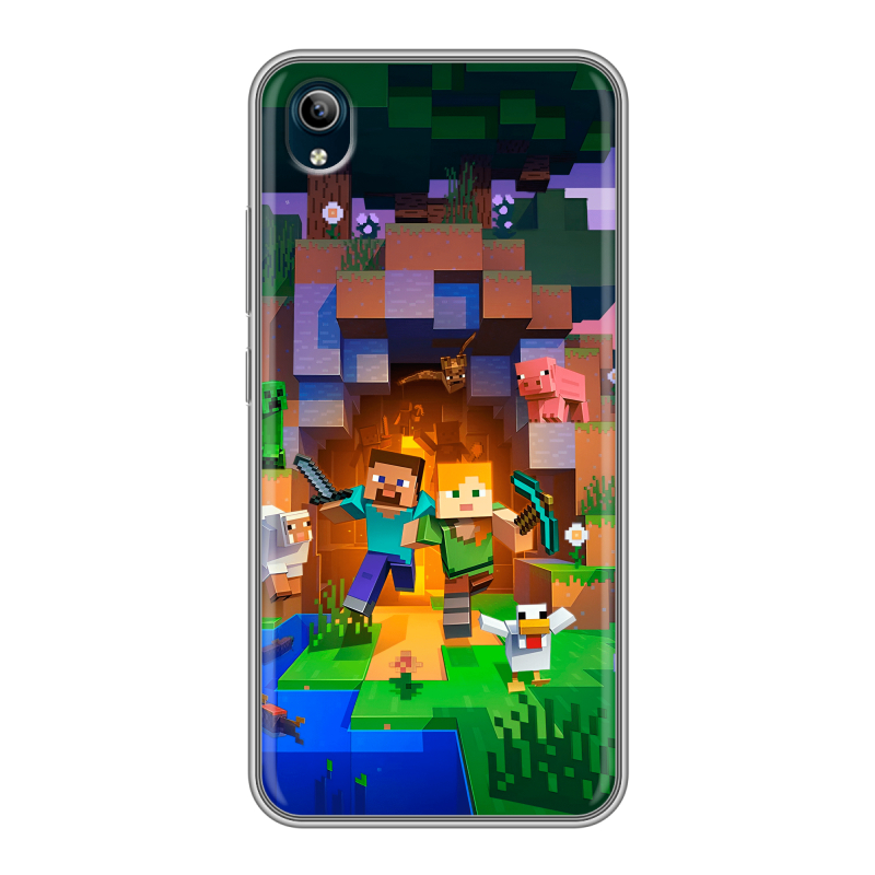 Силиконовый чехол на Vivo Y91C с принтом Майнкрафт Minecraft Силиконовый чехол на Vivo Y91C с принтом Майнкрафт Minecraft
