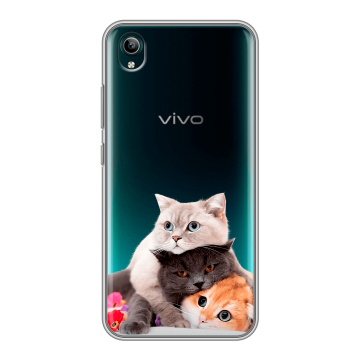 Силиконовый чехол на Vivo Y1S с принтом Кошки Силиконовый чехол на Vivo Y1S с принтом Кошки