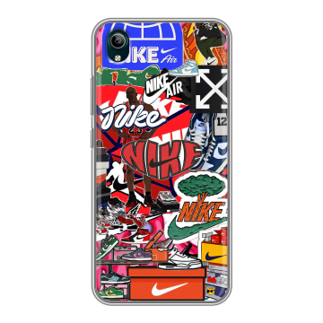 Силиконовый чехол на Vivo Y1S с принтом Найк Nike яркий