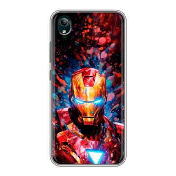 Силиконовый чехол на Vivo Y1S с принтом Железный человек Ironman