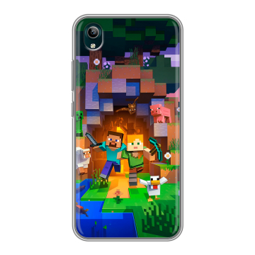 Силиконовый чехол на Vivo Y1S с принтом Майнкрафт Minecraft Силиконовый чехол на Vivo Y1S с принтом Майнкрафт Minecraft