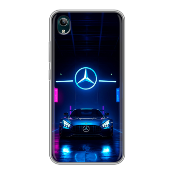 Силиконовый чехол на Vivo Y1S с принтом Mercedes Мерседес