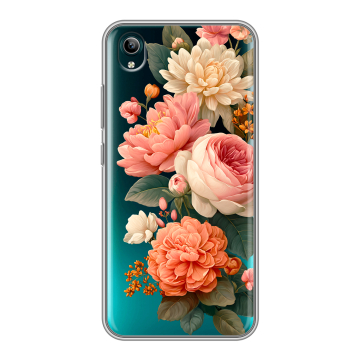 Силиконовый чехол на Vivo Y1S с принтом цветы Силиконовый чехол на Vivo Y1S с принтом цветы