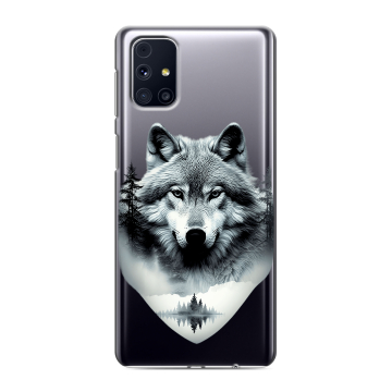 Силиконовый чехол на Samsung Galaxy M31s с принтом Волк в лесу Силиконовый чехол на Samsung Galaxy M31s с принтом Волк в лесу