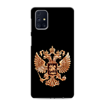 Силиконовый чехол на Samsung Galaxy M31s с принтом Герб России золотой Силиконовый чехол на Samsung Galaxy M31s с принтом Герб России золотой