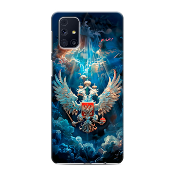 Силиконовый чехол на Samsung Galaxy M31s с принтом Герб флаг России Силиконовый чехол на Samsung Galaxy M31s с принтом Герб флаг России
