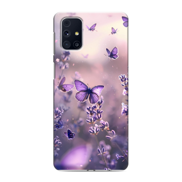 Силиконовый чехол на Samsung Galaxy M31s с принтом бабочки и лаванда Силиконовый чехол на Samsung Galaxy M31s с принтом бабочки и лаванда