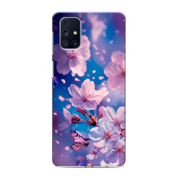Силиконовый чехол на Samsung Galaxy M31s с принтом цветы бабочки Силиконовый чехол на Samsung Galaxy M31s с принтом цветы бабочки