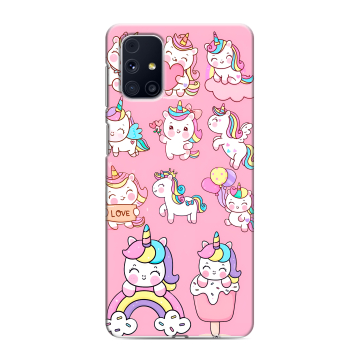 Силиконовый чехол на Samsung Galaxy M31s с принтом Единороги и радуга Силиконовый чехол на Samsung Galaxy M31s с принтом Единороги и радуга