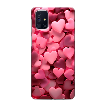 Силиконовый чехол на Samsung Galaxy M31s с принтом розовые сердечки Силиконовый чехол на Samsung Galaxy M31s с принтом розовые сердечки