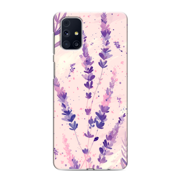 Силиконовый чехол на Samsung Galaxy M31s с принтом цветы лаванда Силиконовый чехол на Samsung Galaxy M31s с принтом цветы лаванда