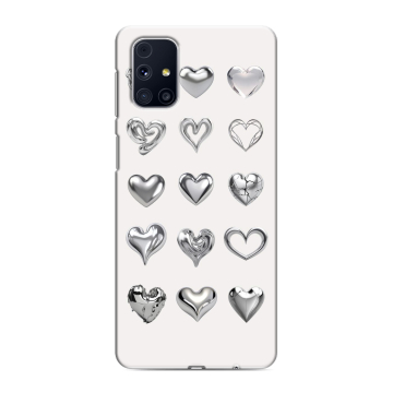 Силиконовый чехол на Samsung Galaxy M31s с принтом Y2K сердечки Силиконовый чехол на Samsung Galaxy M31s с принтом Y2K сердечки