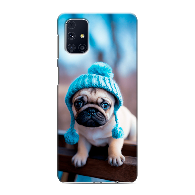 Пластиковый чехол на Samsung Galaxy M31s с принтом Мопс в шапке Пластиковый чехол на Samsung Galaxy M31s с принтом Мопс в шапке