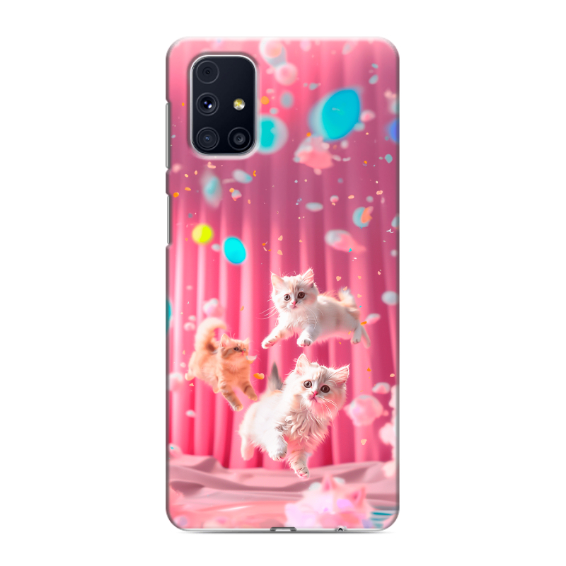 Пластиковый чехол на Samsung Galaxy M31s с принтом милые котики Пластиковый чехол на Samsung Galaxy M31s с принтом милые котики