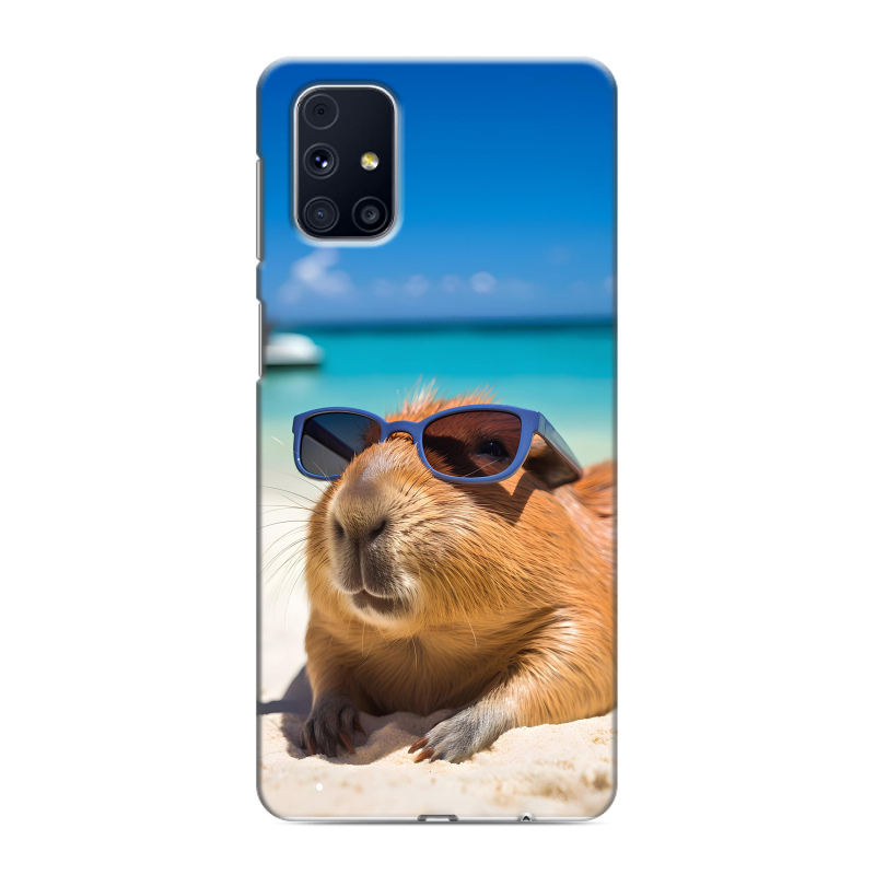 Силиконовый противоударный чехол на Samsung Galaxy M31s с принтом Капибара Силиконовый противоударный чехол на Samsung Galaxy M31s с принтом Капибара