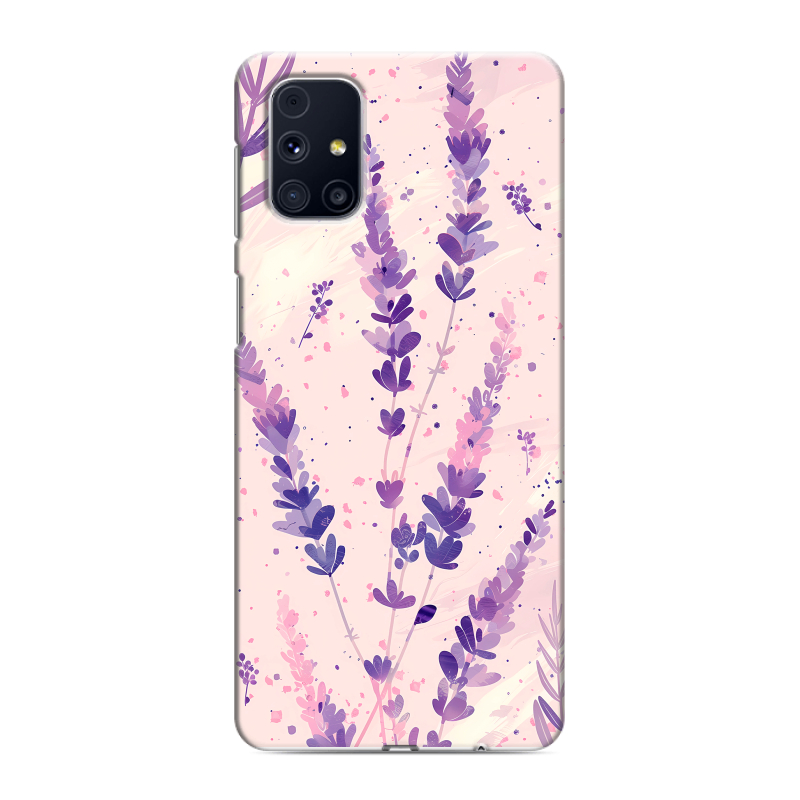 Силиконовый чехол на Samsung Galaxy M31s с принтом цветы лаванда Силиконовый чехол на Samsung Galaxy M31s с принтом цветы лаванда