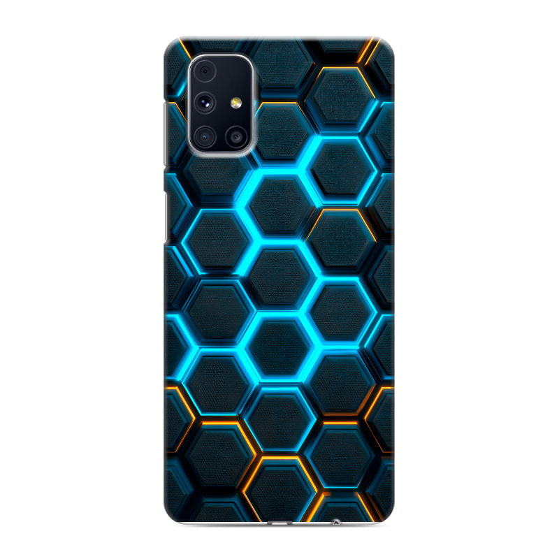 Силиконовый чехол на Samsung Galaxy M31s с принтом Неоновые соты Силиконовый чехол на Samsung Galaxy M31s с принтом Неоновые соты