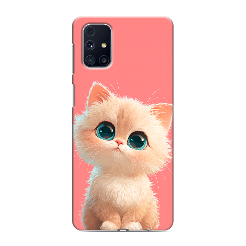 Силиконовый противоударный чехол на Samsung Galaxy M31s с принтом Розовый котенок Силиконовый противоударный чехол на Samsung Galaxy M31s с принтом Розовый котенок
