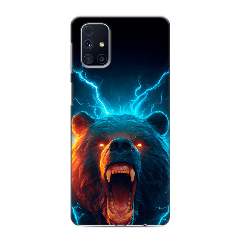 Силиконовый противоударный чехол на Samsung Galaxy M31s с принтом Медведь Силиконовый противоударный чехол на Samsung Galaxy M31s с принтом Медведь