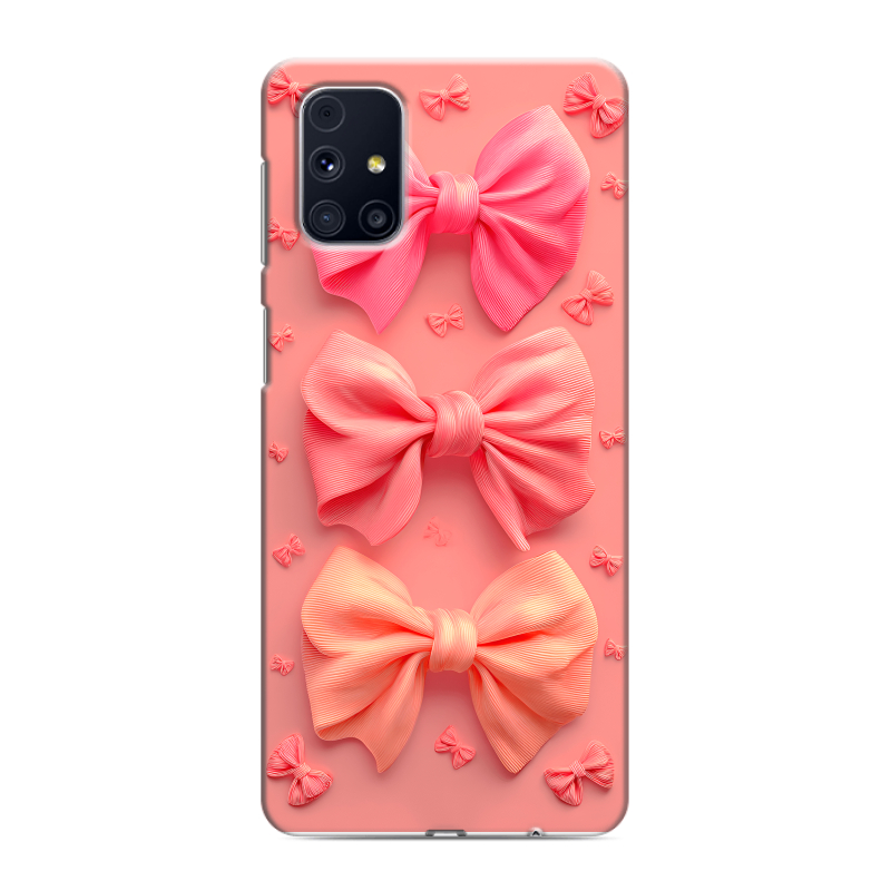 Пластиковый чехол на Samsung Galaxy M31s с принтом Розовые бантики Пластиковый чехол на Samsung Galaxy M31s с принтом Розовые бантики